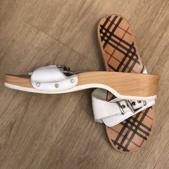 White Burberry clog sandals size 7 - Picture 2 of 4